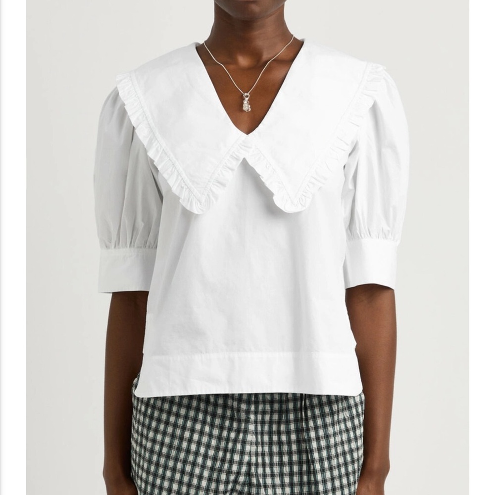 Ganni ruffled blouse